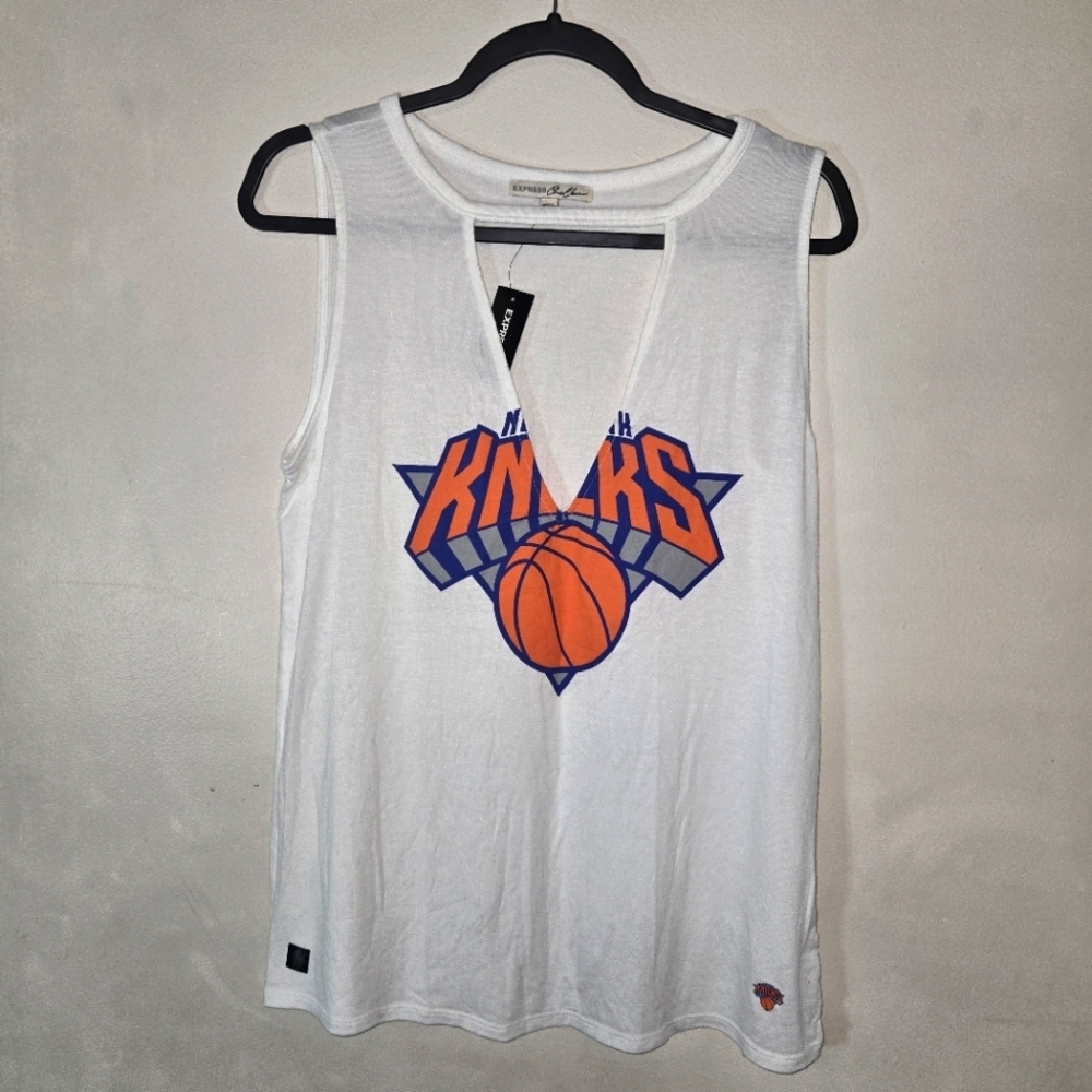 Express One Eleven White V-Neck Top